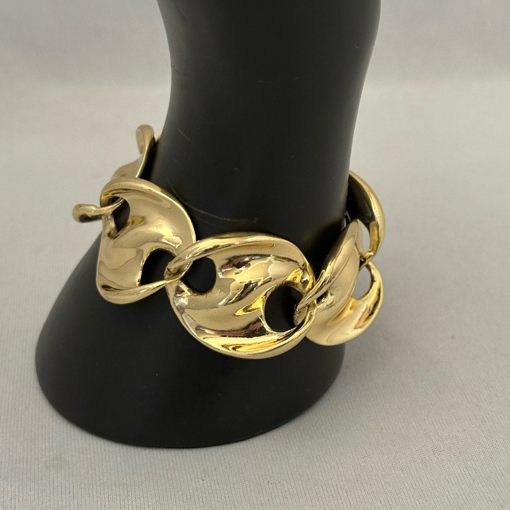 Storm chunky gold tone link bracelet